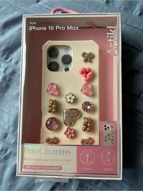 Artikl PopCharms iPhone 16 Pro Max Pink & Cream Personalized Decorative Case